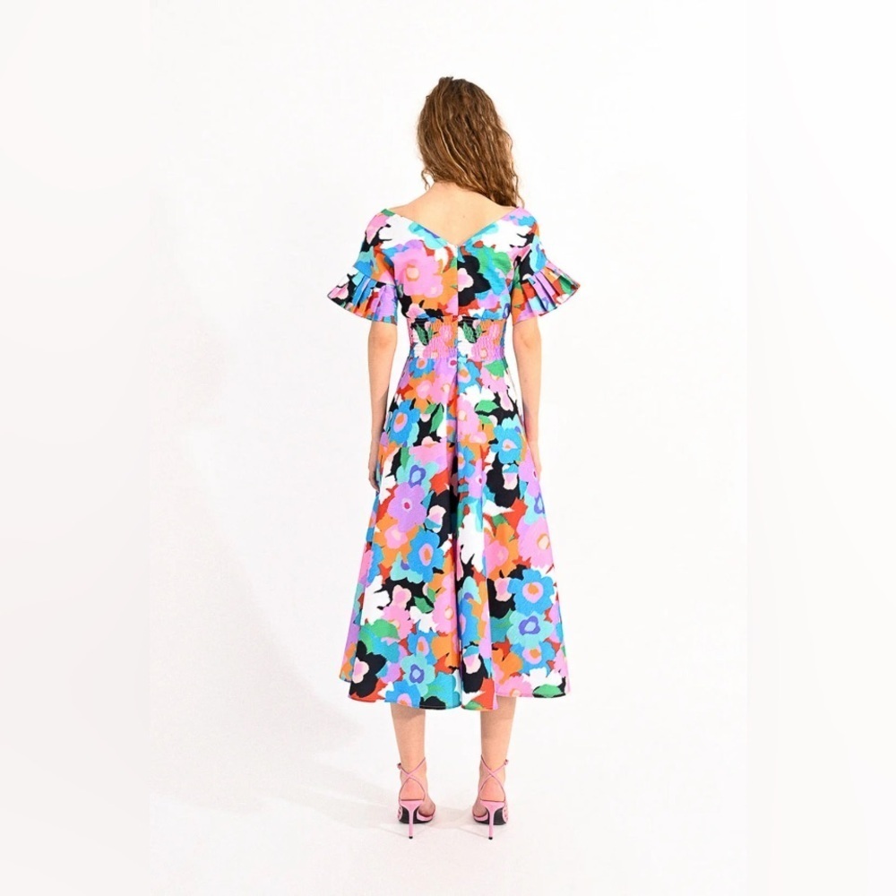 Molly Bracken Lili Sidonio colorful floral midi dress like new - Picture 2 of 5